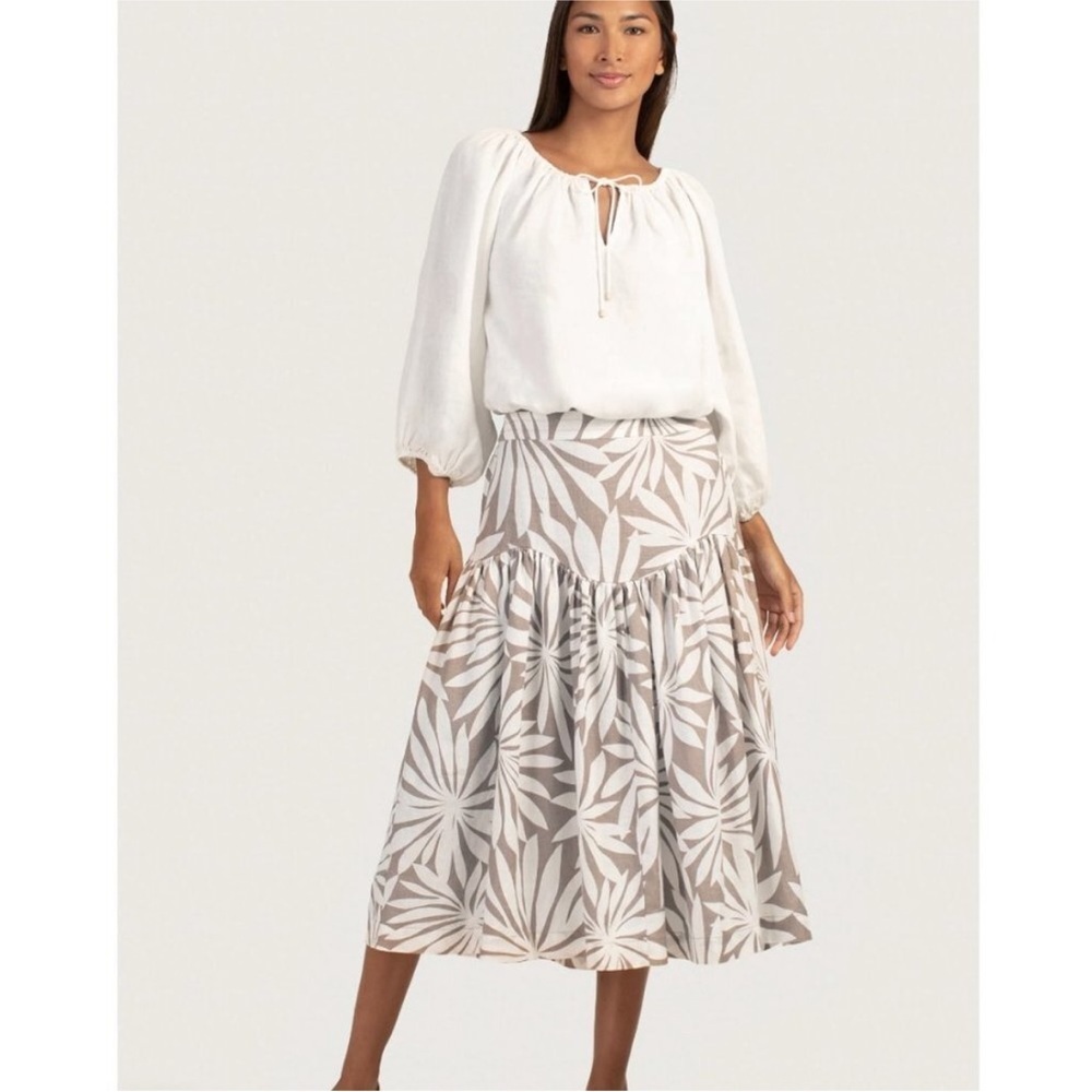 Out of Office Trina Turk Pally 100% Linen Skirt Women’s Size Medium